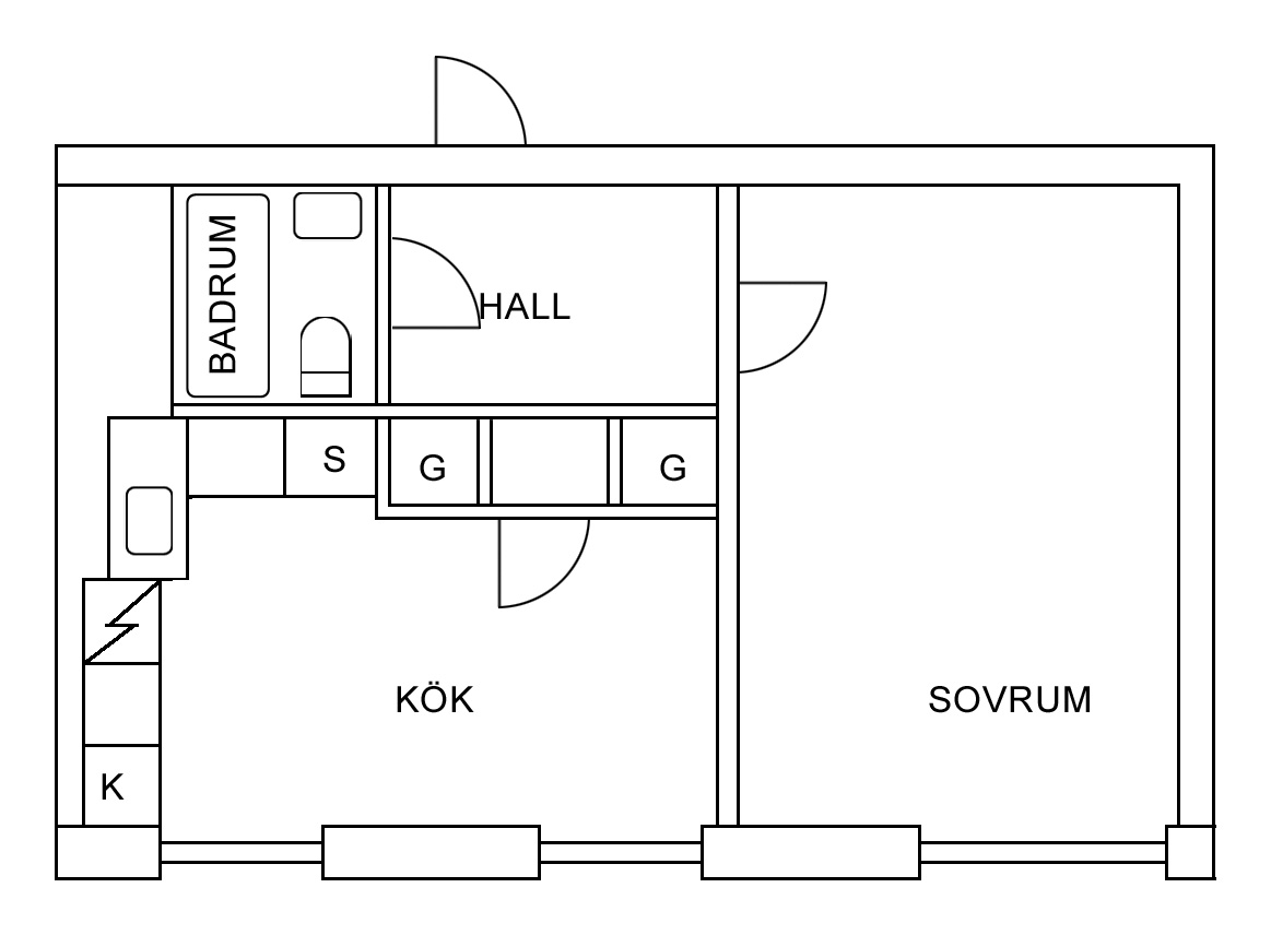 Lägenhet, 1 rooms, 42 sqm, Malmköping – bild 2