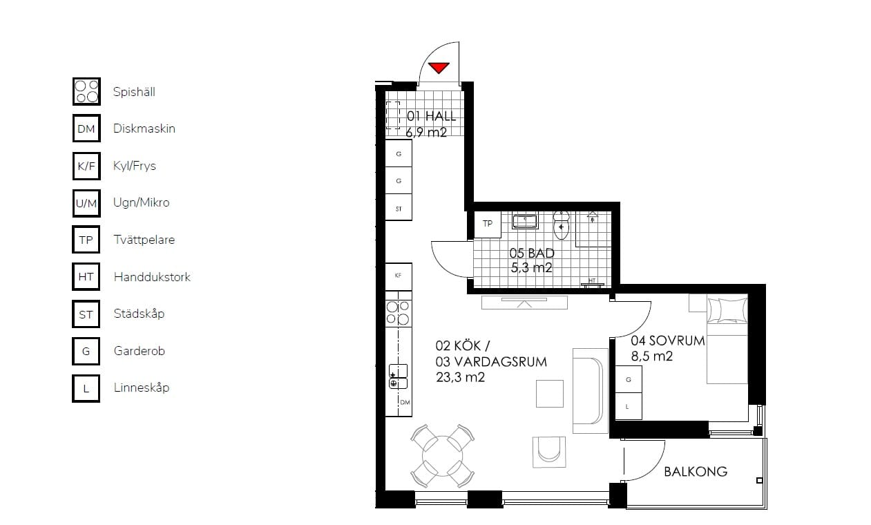 2 rok · 45 m² i Kalmar – bild 7