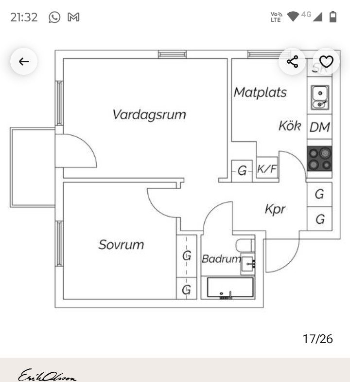 Lägenhet, 2 rooms, 54 sqm, Täby – bild 8