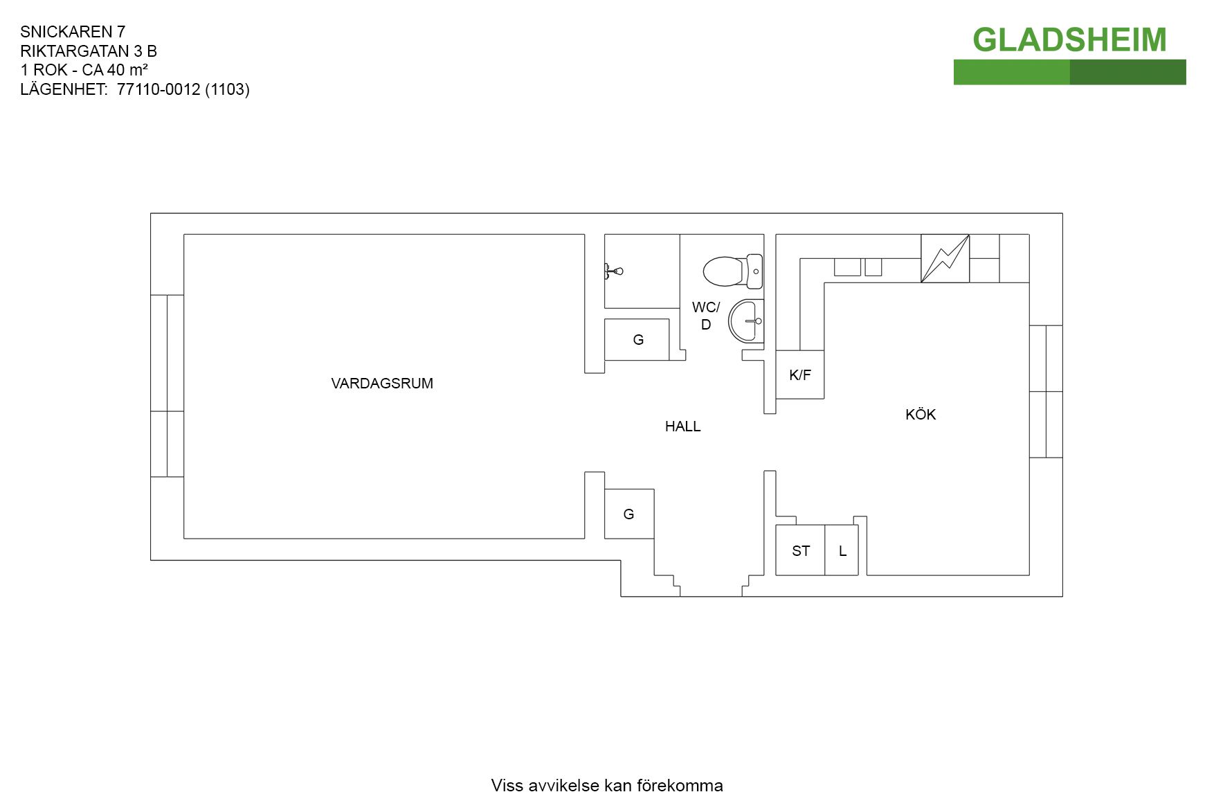 Lägenhet, 1 rooms, 40 sqm, Torshälla – bild 3