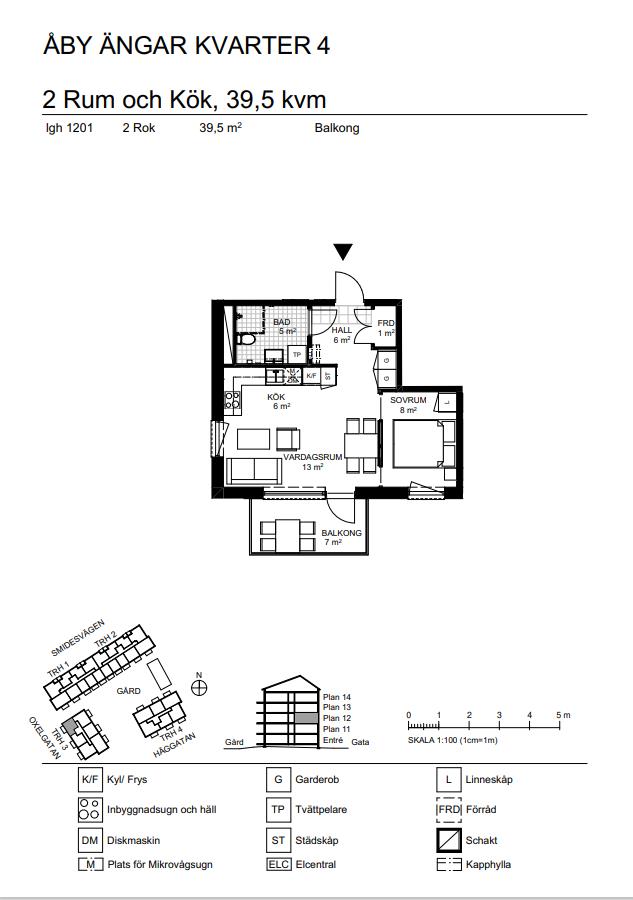 Lägenhet, 2 rooms, 39 sqm, Vallentuna