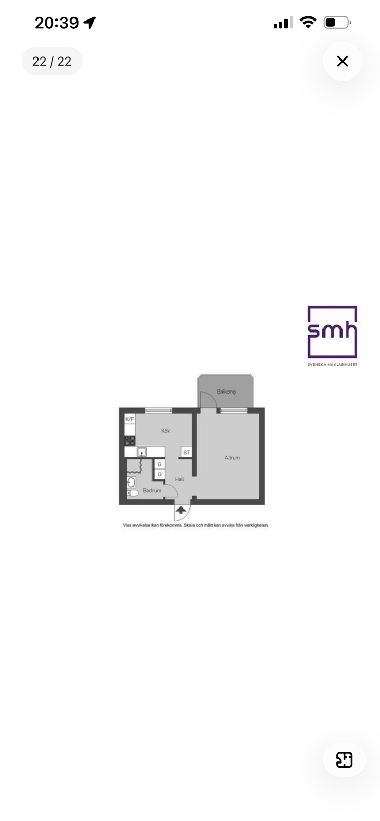 Lägenhet, 1 rooms, 36 sqm, Västerås
