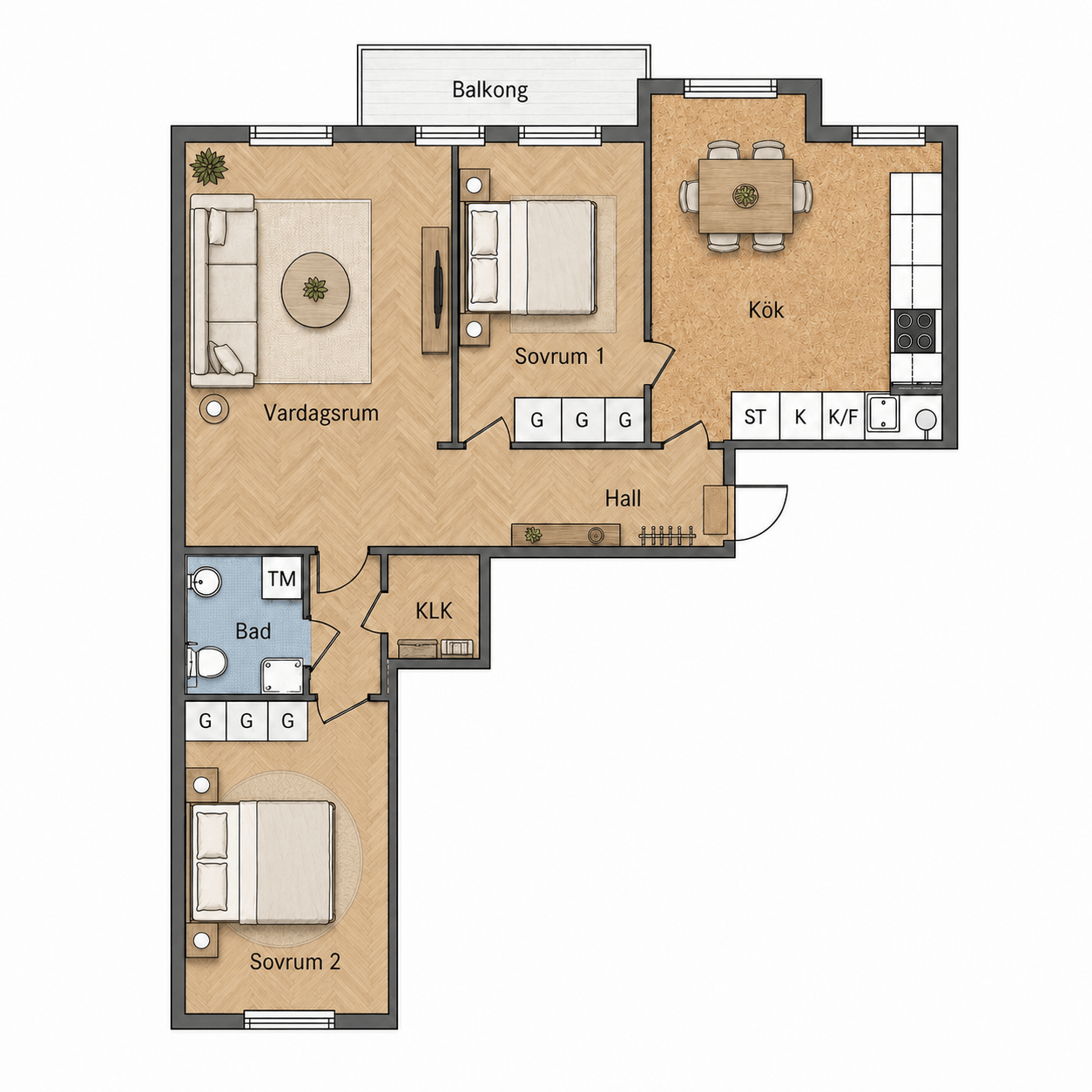 3 rok · 78 m² i Hägersten – Hägersten