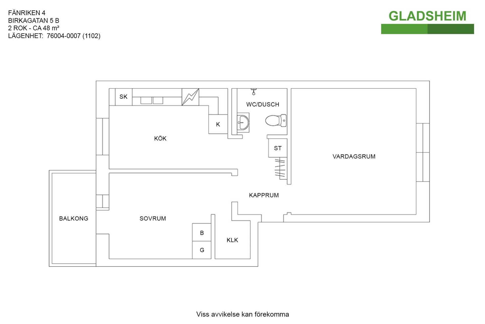 Lägenhet, 2 rooms, 48 sqm, Kungsör – bild 8