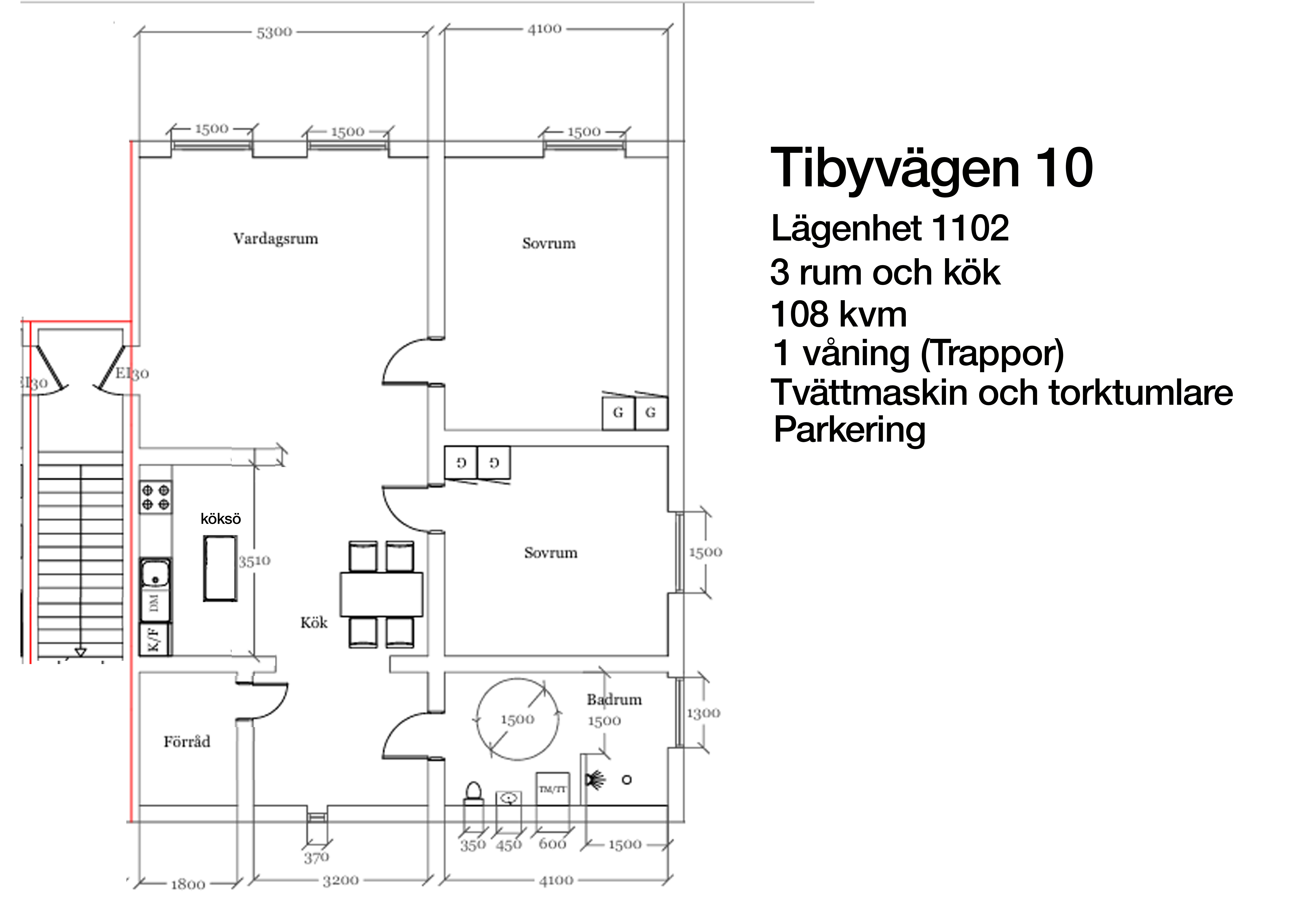 Lägenhet, 3 rooms, 108 sqm, Örbyhus – Örbyhus
