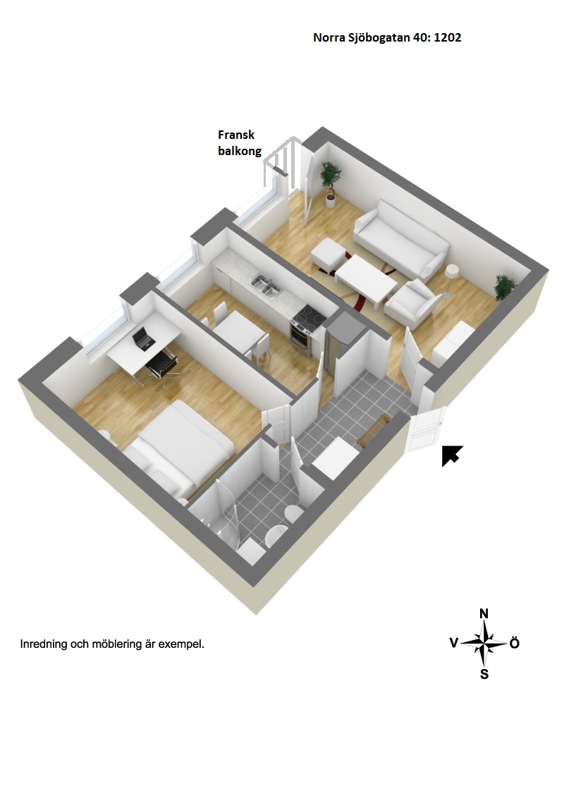 Lägenhet, 2 rooms, 51 sqm, Borås – bild 2