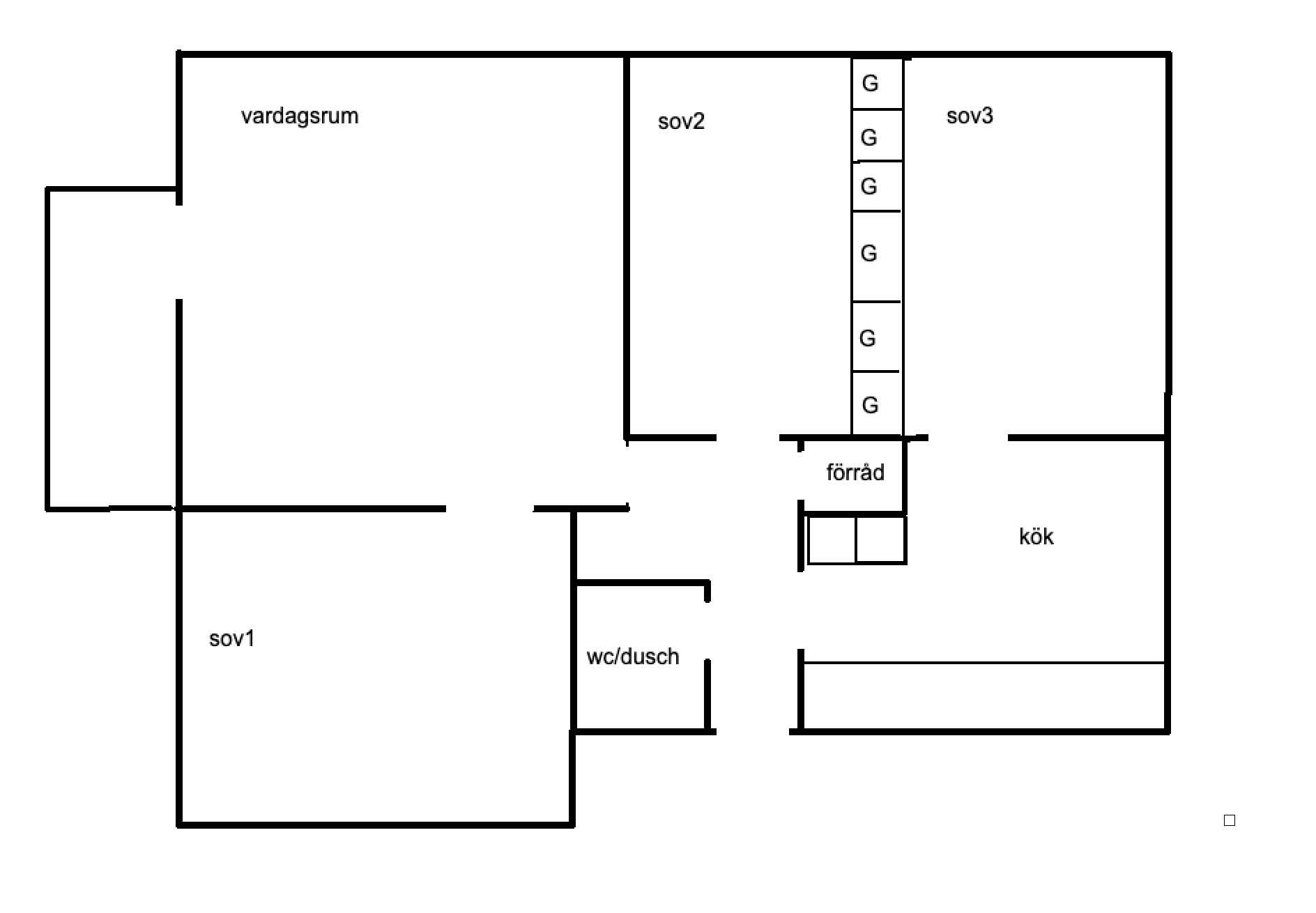 Lägenhet, 4 rooms, 80 sqm, Holmsund – Holmsund