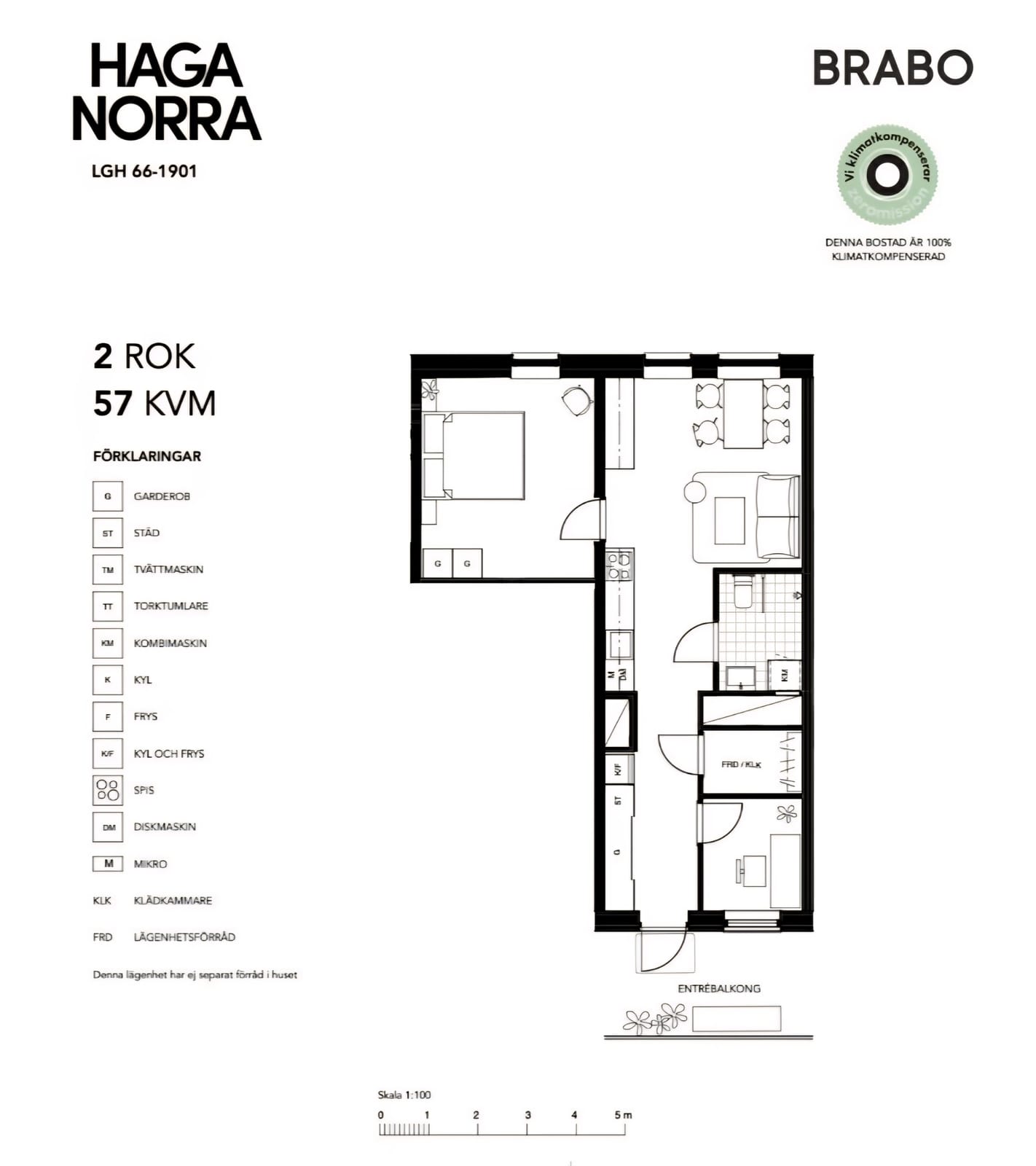 Lägenhet, 3 rooms, 57 sqm, Solna