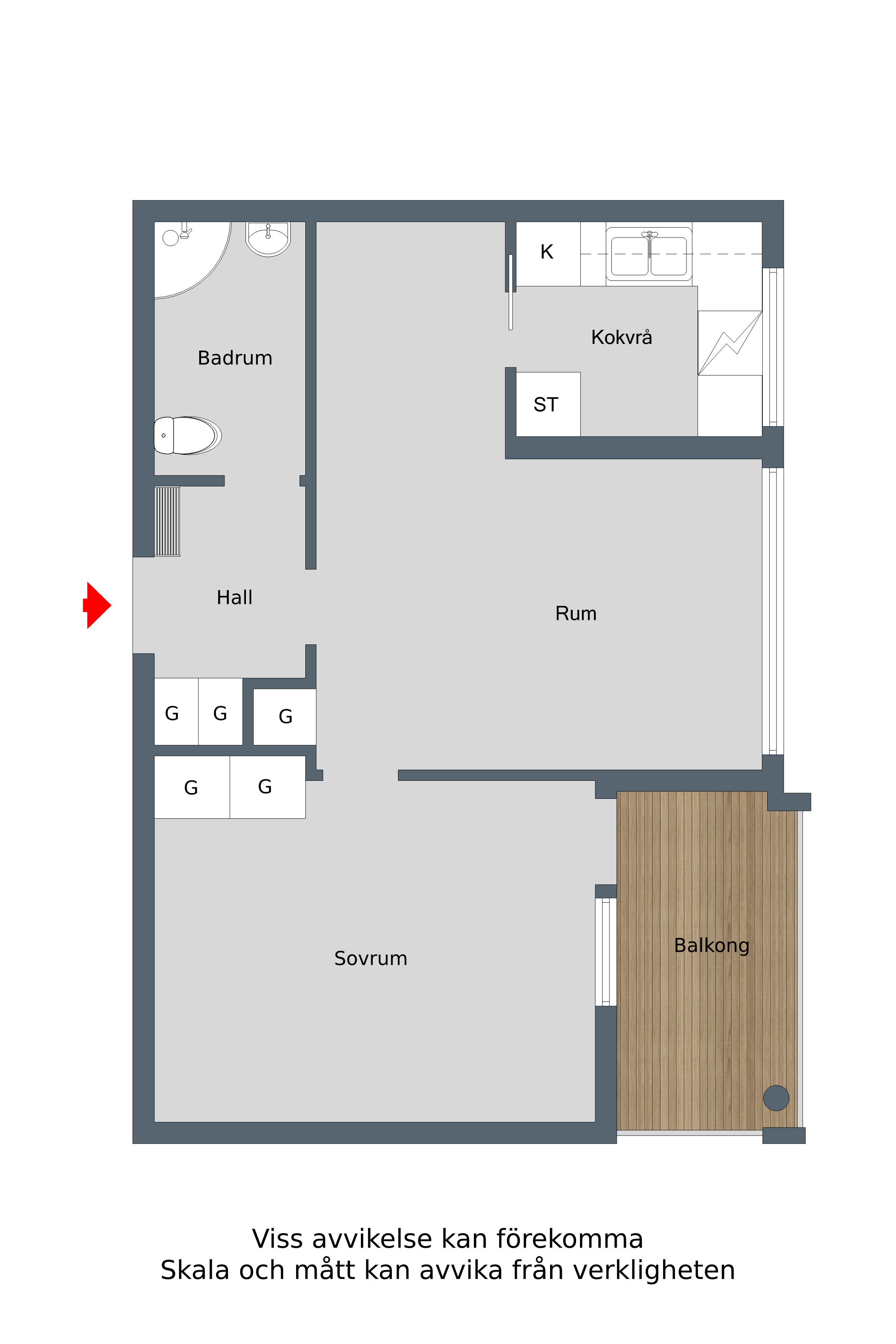 Lägenhet, 2 rooms, 45 sqm, Gävle – bild 4