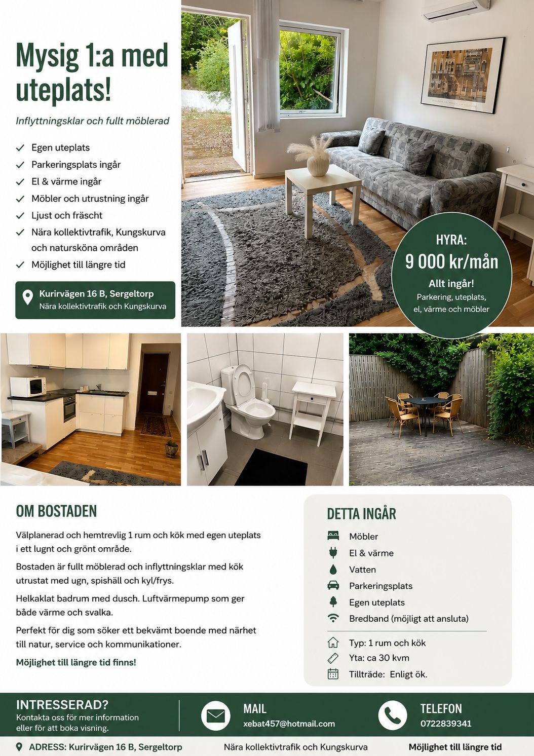 Villa/Hus, 2 rooms, 30 sqm, Segeltorp – Segeltorp
