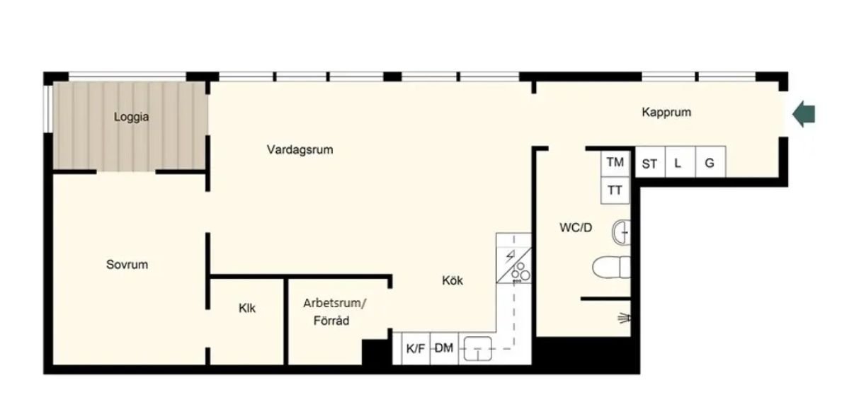Lägenhet, 3 rooms, 70 sqm, Solna