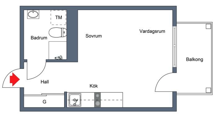 Lägenhet, 1 rooms, 23 sqm, Järfälla – bild 6